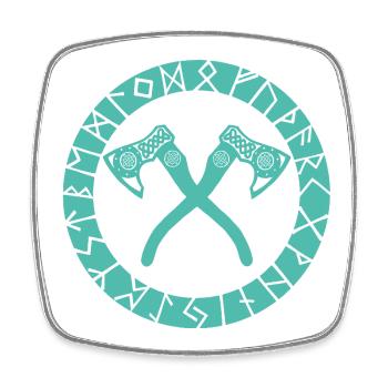 Nordic Cross Axes - Square fridge magnet - white - Front