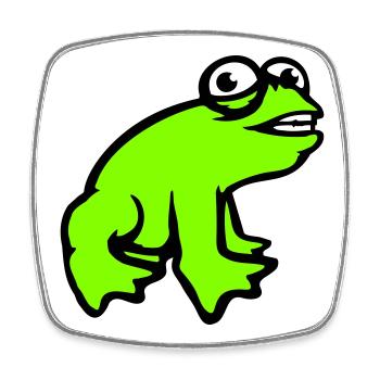 Frosch grinst cool lustig Comic verrückte Kröte - Viereckiger Kühlschrankmagnet - Weiß - Vorne