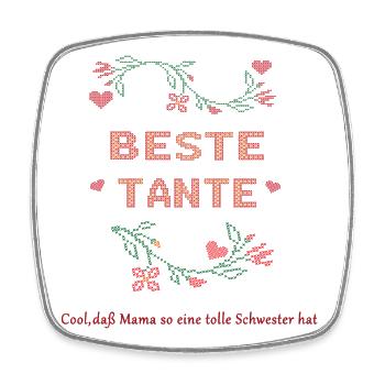 Beste Tante  - Viereckiger Kühlschrankmagnet - Weiß - Vorne
