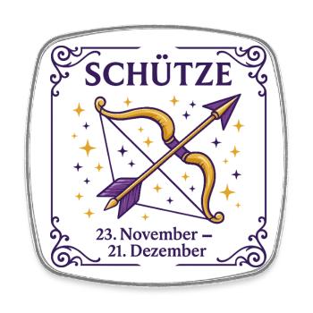 Sternzeichen Schütze - Viereckiger Kühlschrankmagnet - Weiß - Vorne