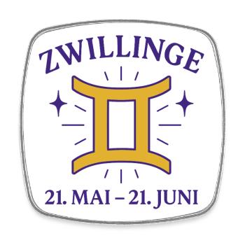Sternzeichen Zwillinge - Viereckiger Kühlschrankmagnet - Weiß - Vorne
