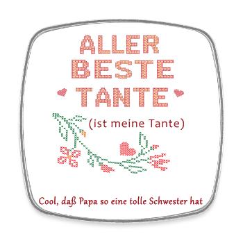 aller beste Tante - Viereckiger Kühlschrankmagnet - Weiß - Vorne
