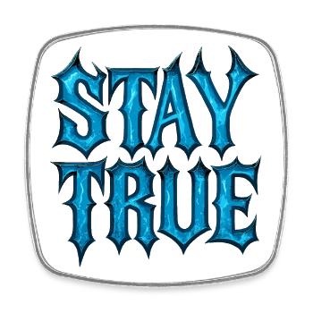 Stay True Design – Be Yourself Statement - Square fridge magnet - white - Front