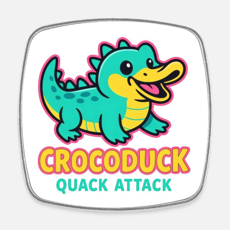 Crocoduck - Attaque de charlatan - Magnet carré - blanc