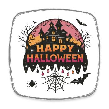 Haunted Castle Halloween - Square fridge magnet - white - Front