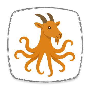 The octopus or goat octopus - Square fridge magnet - white - Front