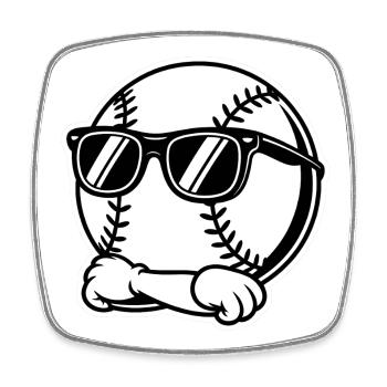 Cool Baseball - Sports Logo - Square fridge magnet - white - Front