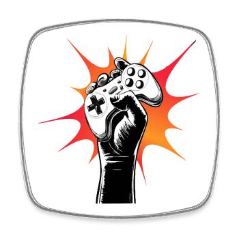 Gamer Power Controller Motiv - Square fridge magnet - white - Front