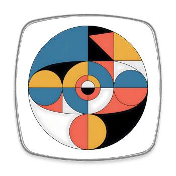 Abstract Geometric - Square fridge magnet - white - Front