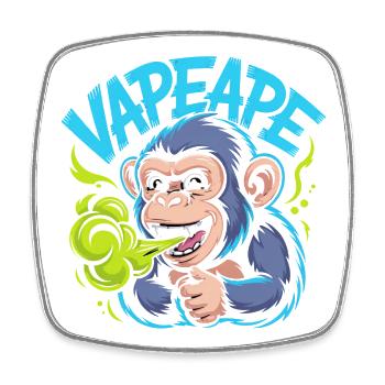 Vapeape Lustiger Affe Grafik - Viereckiger Kühlschrankmagnet - Weiß - Vorne