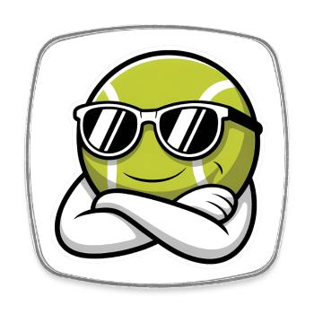 Cool Tennis Ball - Sports Logo - Square fridge magnet - white - Front