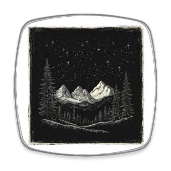 Wald Berge Vintage - Viereckiger Kühlschrankmagnet - Weiß - Vorne