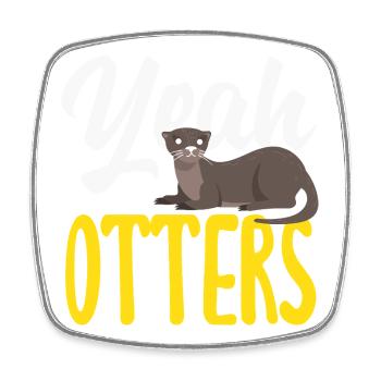 Ja Seeotter Cartoon - Viereckiger Kühlschrankmagnet - Weiß - Vorne
