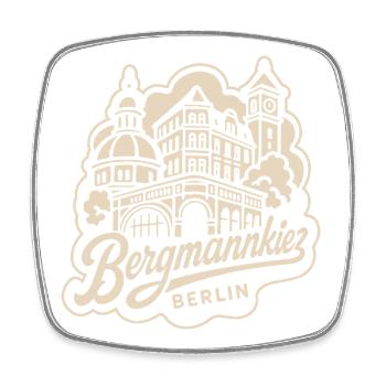Bergmannkiez Berlin Architektur Vintage - Viereckiger Kühlschrankmagnet - Weiß - Vorne