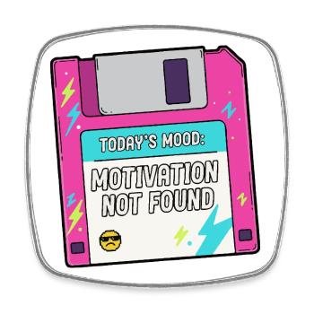 Auf der Diskette fehlt die Motivation - Viereckiger Kühlschrankmagnet - Weiß - Vorne