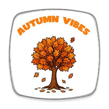 Herbstbaum Vibe  - Viereckiger Kühlschrankmagnet - Weiß - Vorne