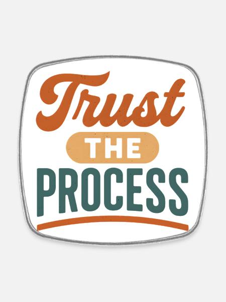 Trust the Process Retro Print - Square fridge magnet - white