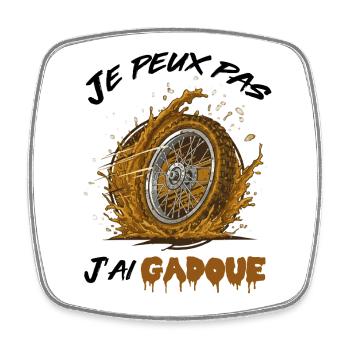 I can't I slugged motorcycle offroad adventure - Square fridge magnet - white - Front