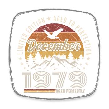 December 1979 Original Edition December Gift - Square fridge magnet - white - Front