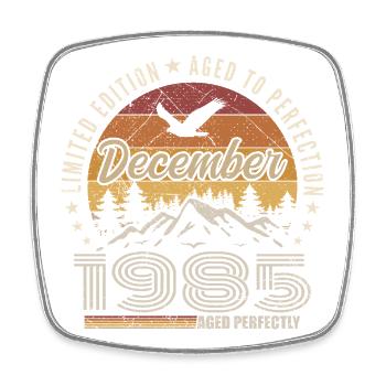 Décembre 1985 Édition Originale Cadeau décembre  - Magnet carré - blanc - Devant