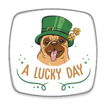 The Party Dog top Irish Patricks Day Design - Square fridge magnet - white - Front