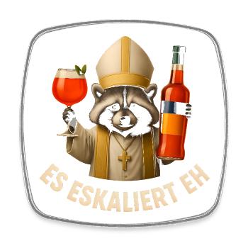 Es Eskaliert Eh Waschbär Spritz Party Geschenkidee - Viereckiger Kühlschrankmagnet - Weiß - Vorne