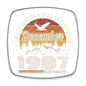 Décembre 1987 Édition Originale Cadeau décembre  - Magnet carré - blanc - Devant