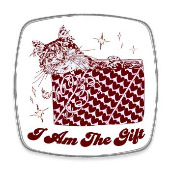 I AM THE GIFT - Square fridge magnet - white - Front