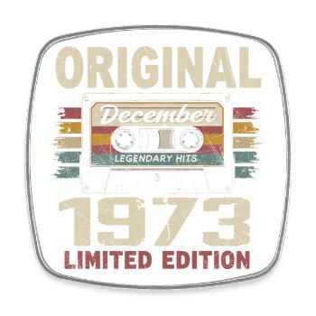 Dezember 1973 Geburtstagsgeschenk - Viereckiger Kühlschrankmagnet - Weiß - Vorne