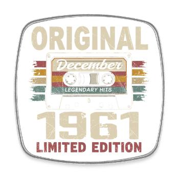 Cadeau D'anniversaire Décembre 1961 - Magnet carré - blanc - Devant
