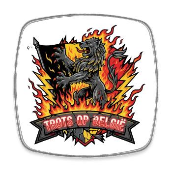 Fier de la Belgique - Magnet carré - blanc - Devant