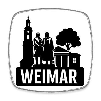 Weimar, Thuringia - Square fridge magnet - white - Front