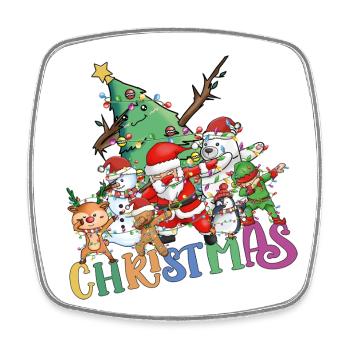 Noël – Drôle de dabbing de Noël - Magnet carré - blanc - Devant
