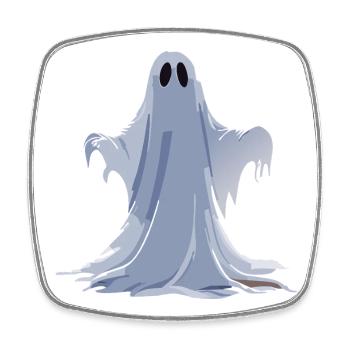 Fantôme effrayant d'Halloween - Magnet carré - blanc - Devant