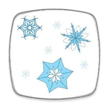 Winter stars - Square fridge magnet - white - Front