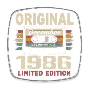Cadeau D'anniversaire Décembre 1986 - Magnet carré - blanc - Devant