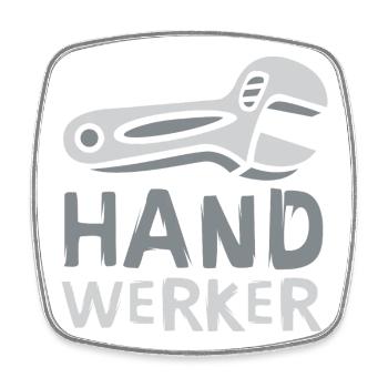 Artisan Comic Design with Wrench - Square fridge magnet - white - Front