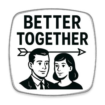 Mariage Amour - Better Together - Magnet carré - blanc - Devant