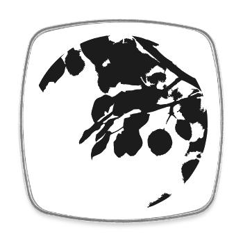 Eucalyptus Circular Silhouette - Square fridge magnet - white - Front