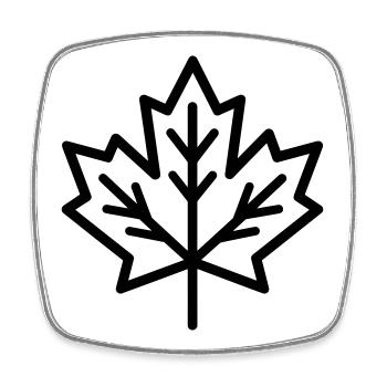 maple leaf - Square fridge magnet - white - Front