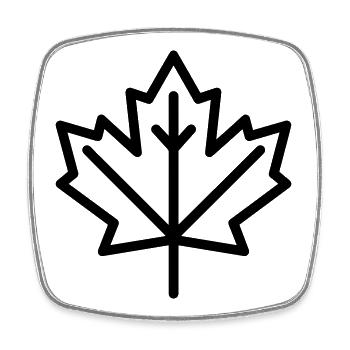 maple leaf - Square fridge magnet - white - Front