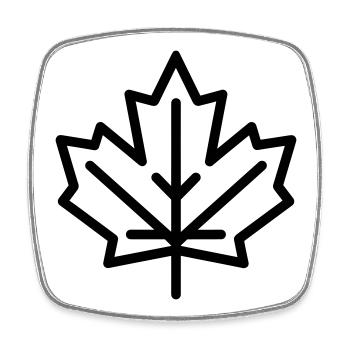 maple leaf - Square fridge magnet - white - Front