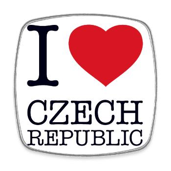 I love Czech Republic Tschechien - Square fridge magnet - white - Front