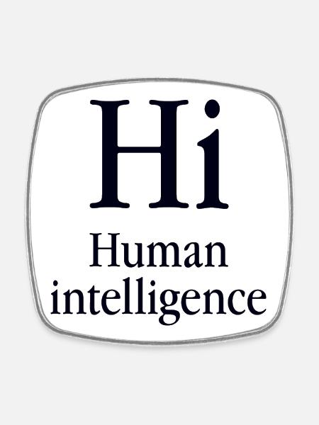 Human Mensch - Viereckiger Kühlschrankmagnet - Weiß