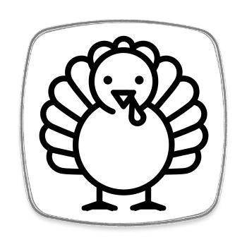 turkey - Square fridge magnet - white - Front