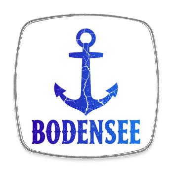 Anker Bodensee Urlaub Schiff - Viereckiger Kühlschrankmagnet - Weiß - Vorne