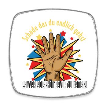 Popart Hand with Explosiveness, Oxymoron - Square fridge magnet - white - Front
