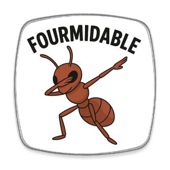 Fourmidable Dab Ant - Square fridge magnet - white - Front