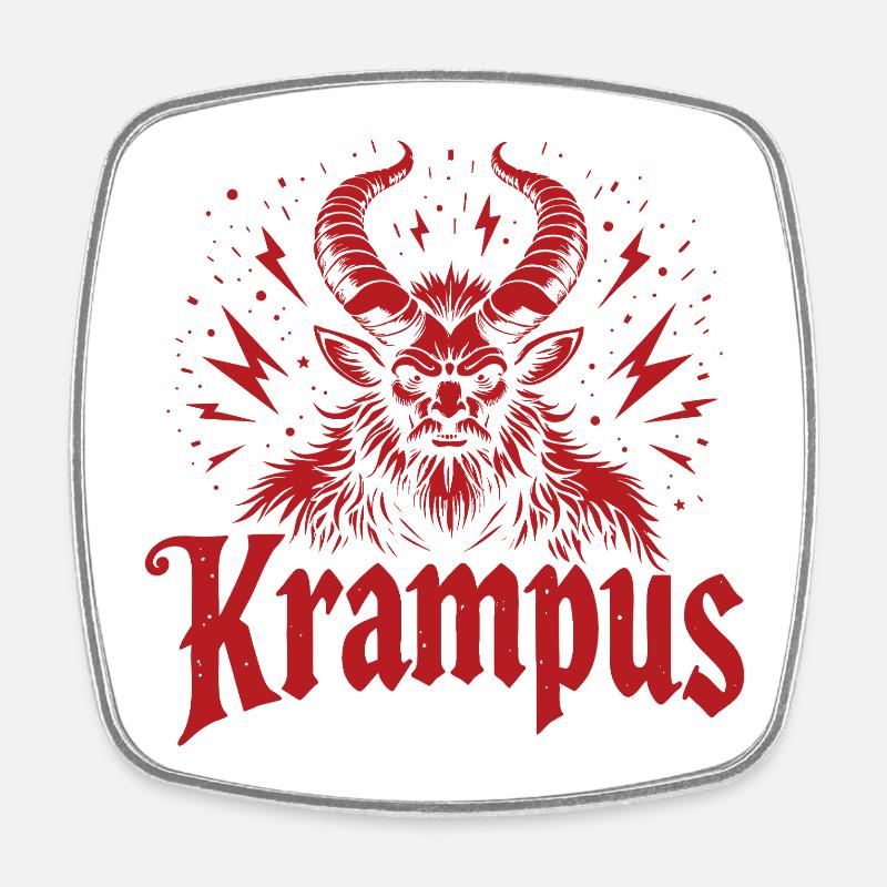 Krampus - Viereckiger Kühlschrankmagnet - Weiß