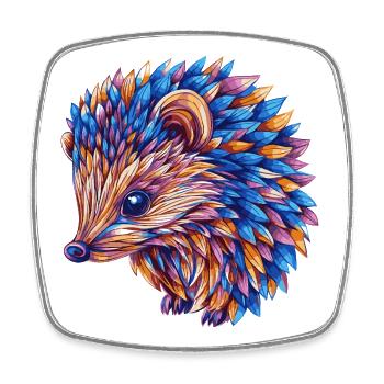 Hedgehog Colorful - Square fridge magnet - white - Front